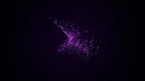 Abstract Purple Glowing Particles Swirl Motion Dark Background Animation Stock Footage 346982337