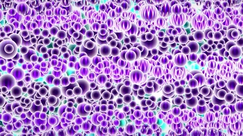 Abstract Purple Glowing Spheres Background with Futuristic Bubble Pattern Stock Footage 331933766
