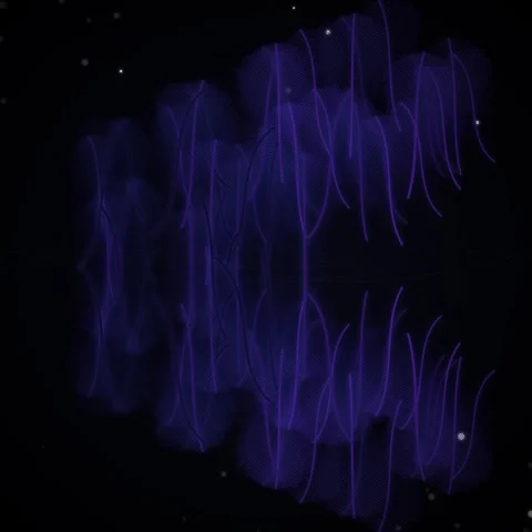 Abstract purple glowing wave patterns on dark background for futuristic desig Stock Footage 345690724