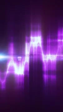 Abstract purple glowing waveform with neon light pulses, suggesting digital.. Stock Illustration