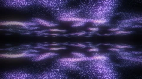 Abstract purple glowing waves from particles energy magical Stock Footage 254285051