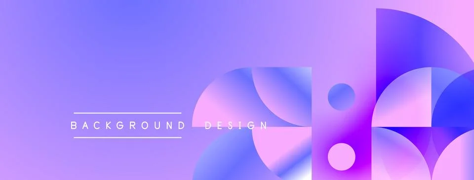 Abstract purple gradient background. Circles overlap creating dynamic visual Stock Illustration