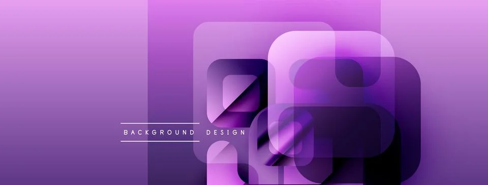 Abstract purple gradient background. Overlapping squares create modern visual 스톡 일러스트