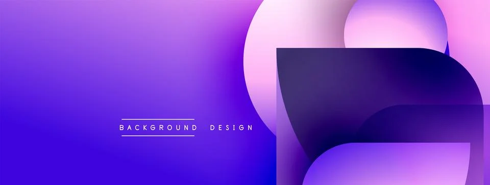 Abstract purple gradient background. Overlapping shapes create dynamic visual Stock Illustration