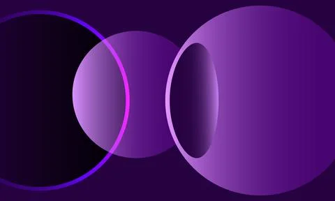 Abstract purple gradient background with overlapping glowing circles and sp.. Иллюстрация