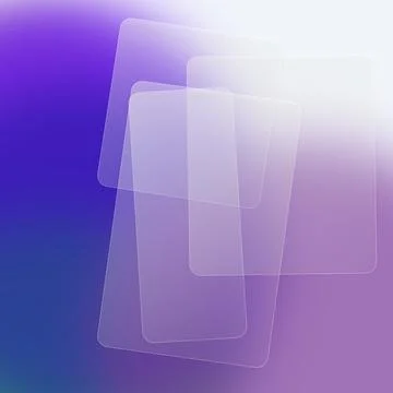 Abstract purple gradient background with overlapping frosted glassmorphism .. 스톡 일러스트