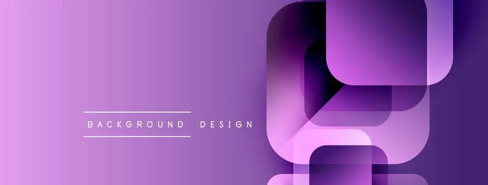 Abstract purple gradient background. Rounded rectangles overlap creating modern イラスト素材