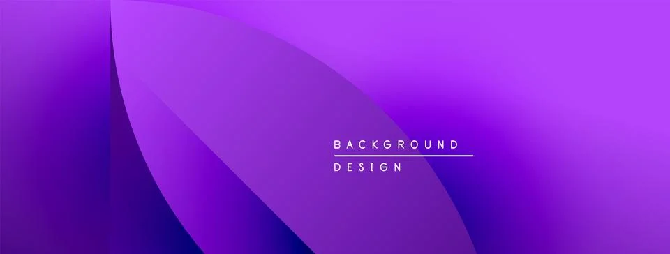 Abstract purple gradient background. Smooth curves create dynamic visual effect. Stock Illustration