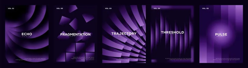 Abstract Purple Gradient Background Templates with 3D Geometric Wave Pattern イラスト素材