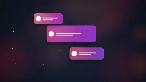 Abstract Purple Gradient Chat Bubbles Floating in Dark Nebula Background wi.. Stock Footage 348420628
