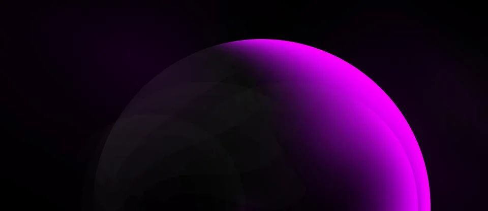 Abstract purple gradient dome shape dominates dark background. Minimalist d.. Stock Illustration