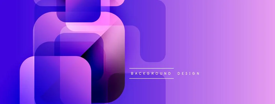 Abstract purple gradient layers overlap. Modern design creates dynamic visual Stock Illustration