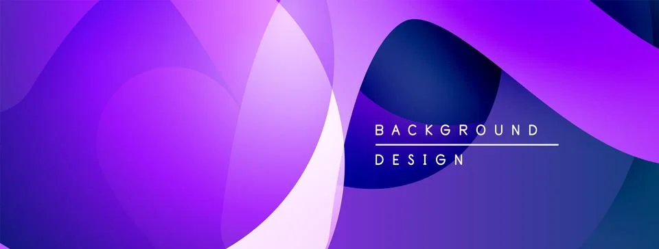 Abstract purple gradient layers overlap. Modern design features smooth curves, Stock Illustration