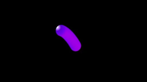 Abstract purple gradient liquid 3D shape floating on black background 스톡 동영상 336978943
