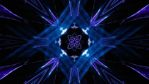 Abstract purple gradient neon flower kaleidoscope dj loop animation Stock Footage 236632844