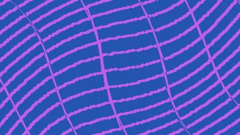 Abstract purple grid lines wavy pattern on blue background Illustrazione stock