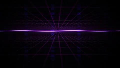 Abstract Purple Grid Network with Glowing Light Beam. Stock Footage 334507561