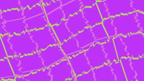 Abstract purple grid pattern with bright neon yellow lines Stockillustratie