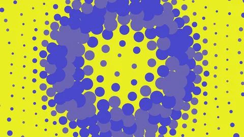 Abstract purple halftone dots pattern on yellow background イラスト素材
