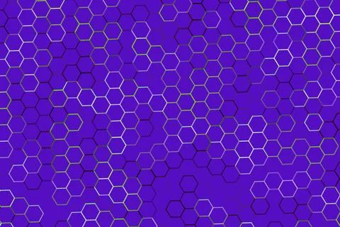 Abstract purple hexagon pattern background with vibrant colors 库存插图
