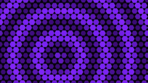 Abstract purple hexagon pattern with pulsing concentric ring movement for b.. Stockbeeldmateriaal 343155028