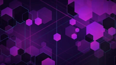Abstract Purple Hexagon Pattern Technology Background Motion Graphic. Stock Footage 336620622