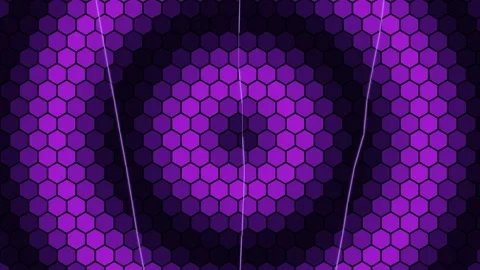 Abstract purple hexagonal digital background loop, futuristic tech wave patte Stock Footage 336836625
