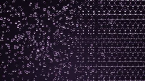 Abstract purple hexagonal molecular structure. 3D rendering Stock Photos