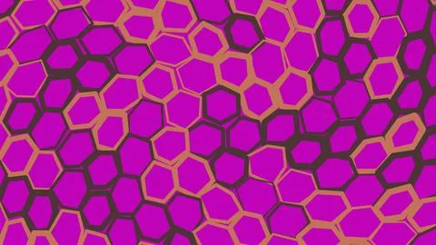 Abstract purple honeycomb pattern with geometric shapes Illustrazione stock