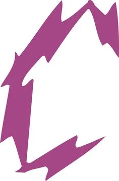 Abstract Purple Jagged Shape on White Background Stock Illustration