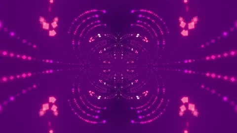 Abstract Purple Kaleidoscope Pattern with Glowing Lights Stock Footage 289117882