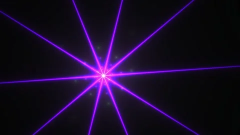 Abstract Purple Laser Light Starburst Effect on Black Background. Stock Footage 334507355