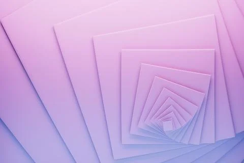 Abstract purple layered frames form endless recursive portal with smooth matt Stock Illustration
