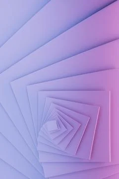 Abstract purple layered frames form endless recursive portal with smooth matt Stock Illustration