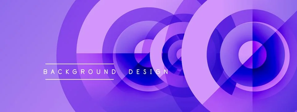 Abstract purple layers create circular design. Modern background with gradien Stock Illustration