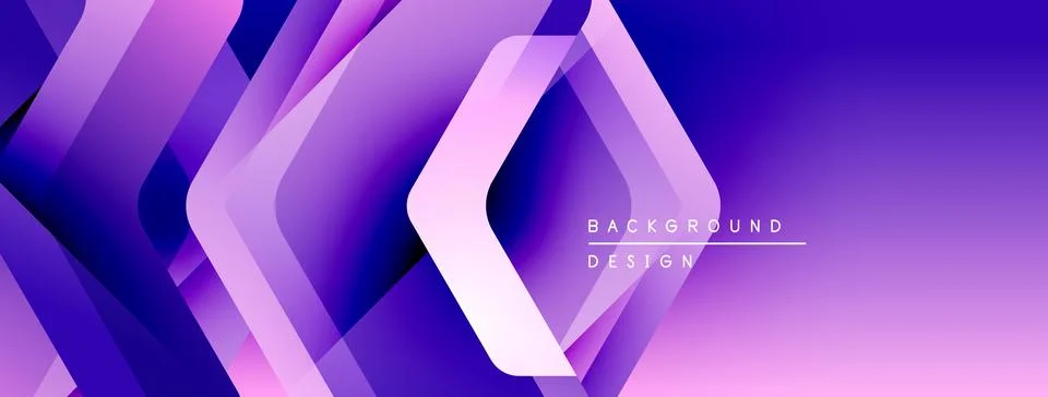 Abstract purple layers create dynamic geometric pattern. Gradient hues blend, Stock Illustration