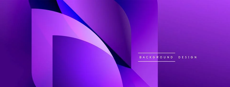 Abstract purple layers create dynamic flow. Gradient shades suggest depth, Stock Illustration
