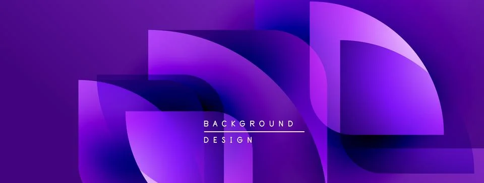 Abstract purple layers create dynamic background. Smooth gradients, flowing Stock Illustration