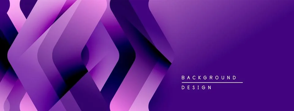 Abstract purple layers create dynamic geometric pattern. Modern design suitable Stock Illustration