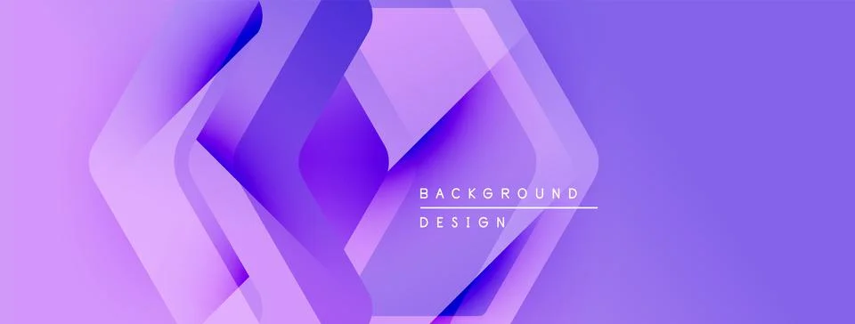Abstract purple layers create dynamic background. Geometric shapes overlap, Stock Illustration
