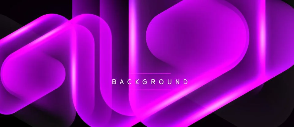 Abstract purple layers create dynamic glowing effect. Modern design with text Stock Illustration