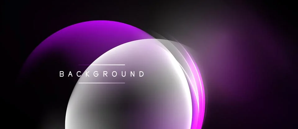 Abstract purple layers create dynamic background. Soft glow highlights curved Illustrazione stock