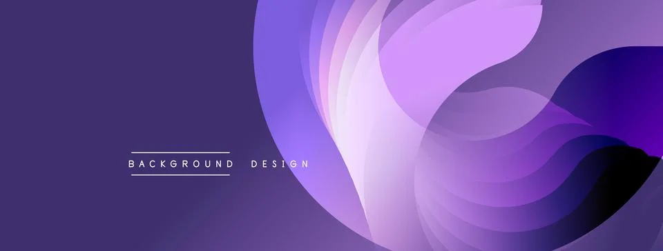 Abstract purple layers create flowing dynamic background. Modern design elements Stock Illustration