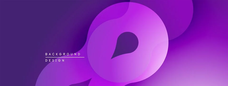 Abstract purple layers create flowing shapes. Modern design, smooth gradients, Illustrazione stock