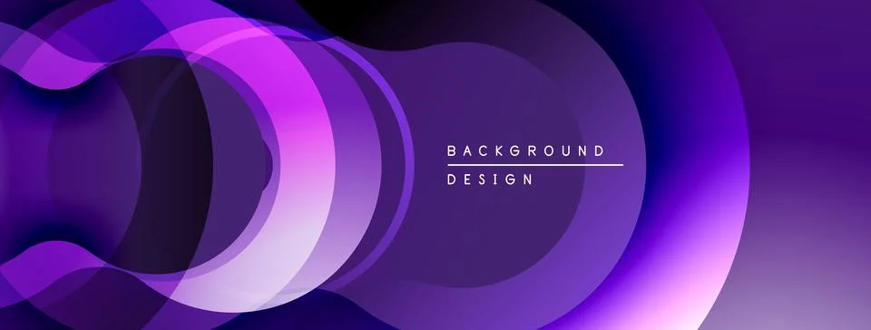Abstract purple layers create flowing shapes. Gradient transitions offer depth, Stock Illustration