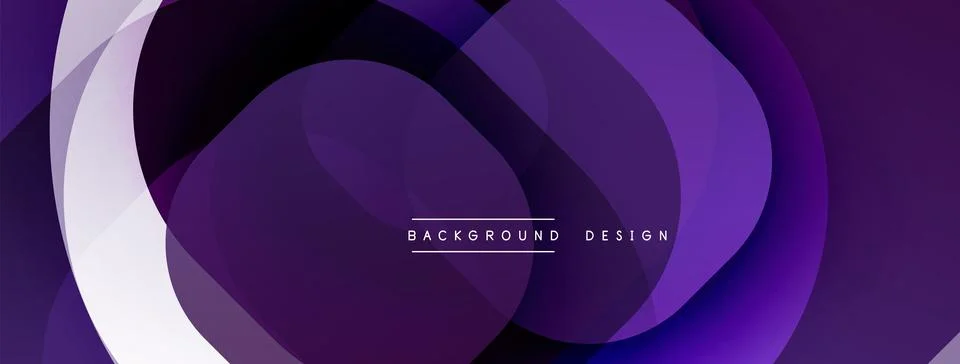 Abstract purple layers create flowing dynamic background. Modern design features Illustrazione stock