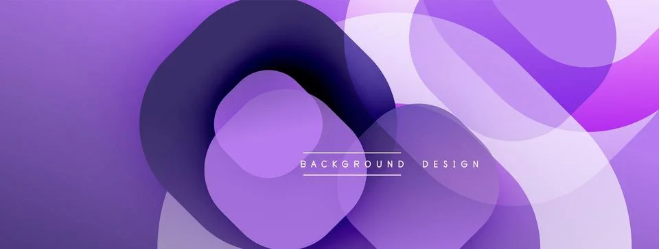 Abstract purple layers create flowing shapes. Soft gradients suggest depth, Illustrazione stock