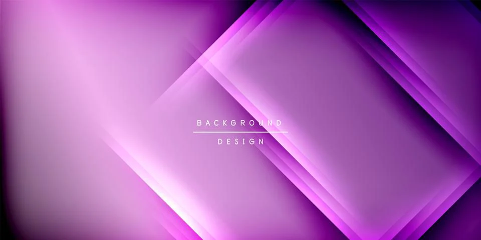 Abstract purple layers create glowing rectangle. Dark background emphasizes Stock Illustration
