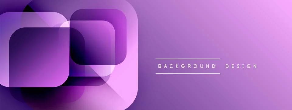 Abstract purple layers create modern design. Gradient shapes overlap, forming Ilustración de archivo