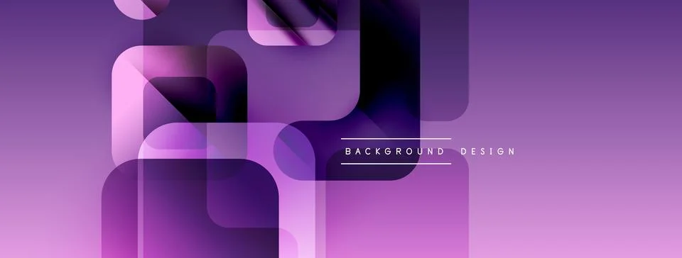 Abstract purple layers create modern design. Geometric shapes overlap, forming イラスト素材